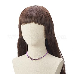 Chip di pietre preziose naturali e collana di perline di semi di vetro per le donne&nbsp;NJEW-JN04200