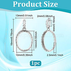 1 pièce 925 pendentifs cabochons en argent sterling avec strass&nbsp;STER-BC0003-64A