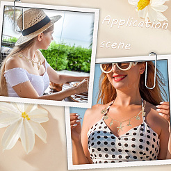 Collane con catena a graffetta in ottone a tema spiaggia estiva per donna&nbsp;NJEW-WH20004-11G