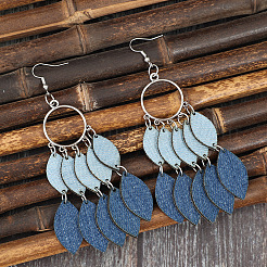 Boucles d'oreilles pendantes en similicuir et alliage de zinc&nbsp;WG32886-01