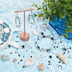 Kit de fabrication de bijoux à faire soi-même avec des perles de verre et de graines sur le thème de l'océan&nbsp;DIY-SC0024-64A
