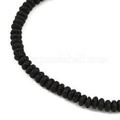 Stretch-Armbänder aus natürlichem Lavastein mit Rondellperlen für Männer&nbsp;BJEW-JB12054-01