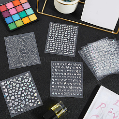 8 Blatt 4 Stile Laser Herz Muster Nail Art Sticker&nbsp;DIY-CY0001-90