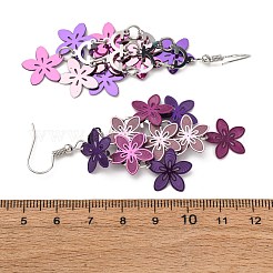 Boucles d'oreilles pendantes en forme de fleur en acier inoxydable 430&nbsp;EJEW-A137-07P-02
