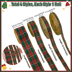 Rot und grün kariertes Weihnachtsband aus Polycotton&nbsp;OCOR-PH0005-70