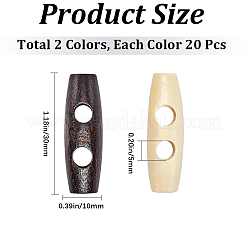40 pieza de botones de madera natural de 2 colores&nbsp;FIND-GF0009-92