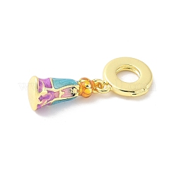Messing Emaille Jungfrau europäischen Anhänger Charms&nbsp;KK-Z101-03G-02
