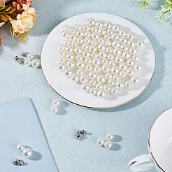 100 Satz 2 Stil ABS Imitation Perle Kleidungsstück Nieten&nbsp;FIND-GF0005-20