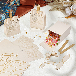 Bonbonnierboxen aus Papier mit Blumenmuster&nbsp;CON-WH0107-97