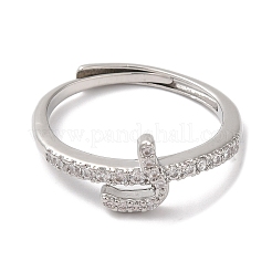 Anelli regolabili da donna con lettere arabe in ottone con placcatura a cremagliera&nbsp;RJEW-S407-10P-10