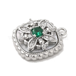 Latón micro pavimenta claro cubic zirconia encantos&nbsp;KK-Z073-26P