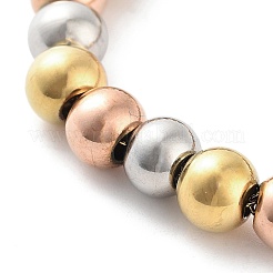 202 Edelstahl-Armbänder mit runden Perlen für Männer und Frauen&nbsp;BJEW-D034-01MC