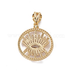 Pendenti in zirconi cubici trasparenti in micro pavè di ottone&nbsp;KK-G439-04G