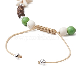 Synthetische geflochtene Perlenarmbänder aus Türkis&nbsp;BJEW-JB11093