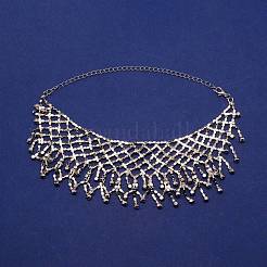 Kristall-Strass-Lätzchen-Halskette&nbsp;NJEW-WH0018-01P