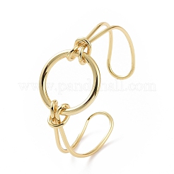 Bracelet manchette ouvert cercle rond en laiton&nbsp;BJEW-F445-16G