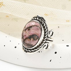 Anneaux réglables en rhodonite naturelle&nbsp;RJEW-I108-01AS-04
