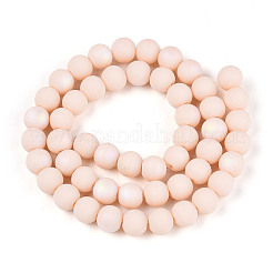 Brins de perles de verre opaques givrées&nbsp;LS-GLAA-T032-P8mm-MBB09