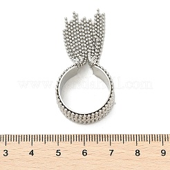 Anelli polsino in acciaio inossidabile 304 con nappa a sfera rotonda per donna&nbsp;RJEW-U039-03P