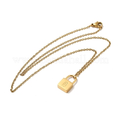 Collane con ciondolo a catena rolo in acciaio inossidabile 304&nbsp;NJEW-S444-01G-02