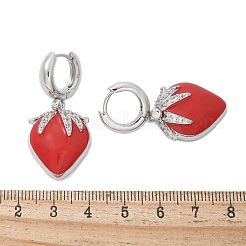 Micro ottone spianare zirconi Orecchini a cerchio&nbsp;EJEW-R016-09P