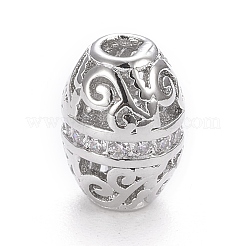 Laiton micro pavé de perles de zircone cubique claires&nbsp;LS-KK-K243-12P