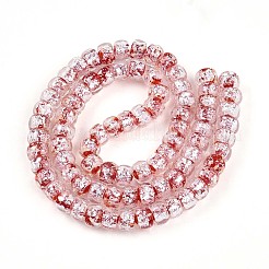 Fili di perline di vetro luminose fatte a mano in lamina d'argento&nbsp;FOIL-N029-02B-03