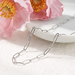 3.5 mm 304 Edelstahl Büroklammer Kette Halsketten&nbsp;NJEW-T016-07P