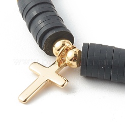 Ensembles de bracelets extensibles de perles heishi en argile polymère pour la saint valentin&nbsp;BJEW-JB06298-02