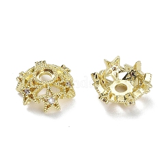 Cappucci con micro pavè di perline di zirconi cubici in ottone&nbsp;KK-B087-16A-G