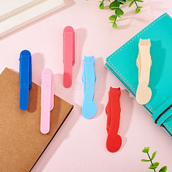 6 Stück Lesezeichenclip aus Kunststoff in 6 Ausführungen&nbsp;AJEW-TA0002-02