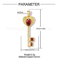 Pendentifs avec zircon cubiques à micro-pavés en laiton&nbsp;CU-OY002-05G-02