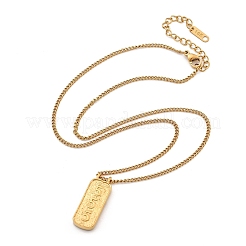 Collares colgantes con números rectangulares de acero inoxidable 304&nbsp;NJEW-D300-01G-05