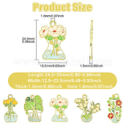30pcs 5 styles de pendentifs en émail en alliage&nbsp;ENAM-CJ0007-10