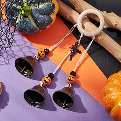 Décoration pendentif cloche en fer thème Halloween&nbsp;HJEW-JM02476