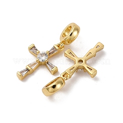 Europäische Anhänger mit klarem Zirkonia in Pavé-Fassung aus Messing&nbsp;KK-P308-26G