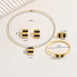 Rechteckige Sets aus Edelstahl und Kunststoff mit Armbändern&nbsp;GF9745-1