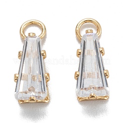 Messing klare Zirkonia Charms&nbsp;ZIRC-G170-10G