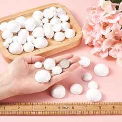 120pcs 4 Arten sprühlackierte weiße Holzcabochons&nbsp;WOOD-TA0001-52