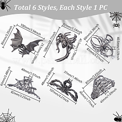 6 stücke 6 arten halloween zink-legierung klaue haar clips für frau mädchen dickes haar&nbsp;PHAR-GA0001-03