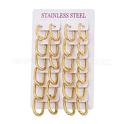 Boucles d'oreilles créoles ovales en acier inoxydable 202 avec placage sous vide PVD&nbsp;EJEW-H003-07G-07
