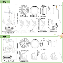 Rotierender Teelichthalter aus Edelstahl&nbsp;DIY-FG0005-17P