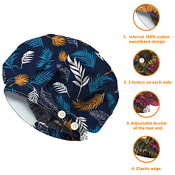 Gorros de trabajo ajustables de algodón con estampados y bouffant para mujeres y hombres&nbsp;AJEW-WH0677-002