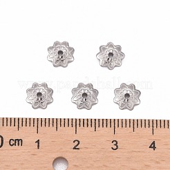Tapas de abalorios de flores de 8 pétalo de acero inoxidable 304 resistentes al deslustre&nbsp;X-STAS-J011-03