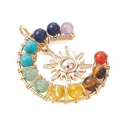 Colgantes de luna con 7 chakra&nbsp;PALLOY-TA00401-01