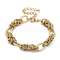 Stili punk hiphop anelli in acciaio inossidabile 304 bracciali a catena con maglie a nodo per le donne&nbsp;BJEW-Z084-03G