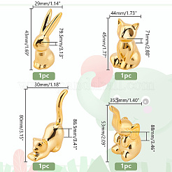 4 Stück 4 Stile Beschichtung Porzellan Tierfiguren&nbsp;DJEW-PH0001-41