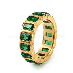 304 Edelstahl Pavé-Fingerringe mit Zirkonia für Damen&nbsp;SA-CBAABBA-08D-G
