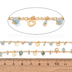 Kette aus Messing- und Glasperlen&nbsp;KK-CBA3B44-08G