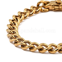 Bracelet à maillons cubains en acier inoxydable 304 avec placage ionique (IP)&nbsp;NJEW-D050-02H-G